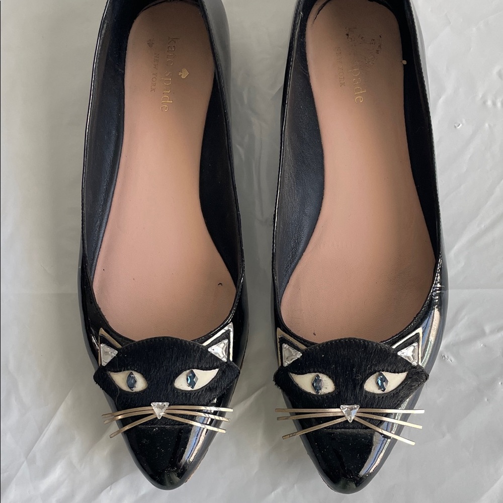 kate spade Black Cat Pointed-Toe Flats
